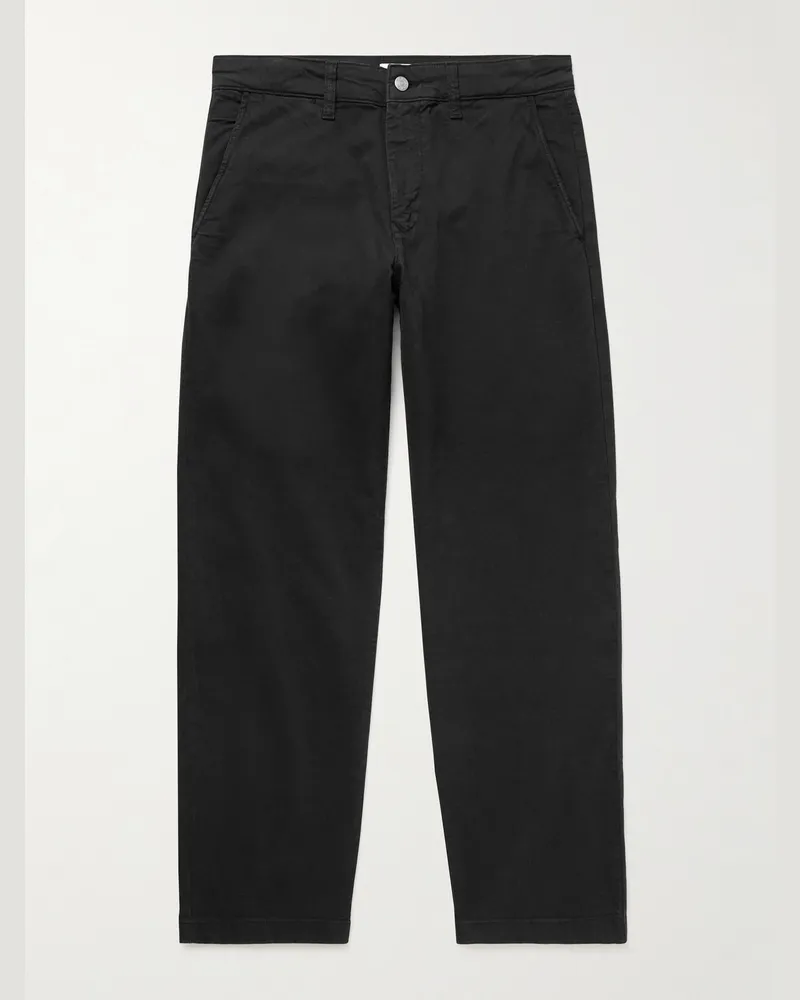 NN 07 Aden 1923 Straight-Leg Organic Cotton-Blend Twill Chinos Black