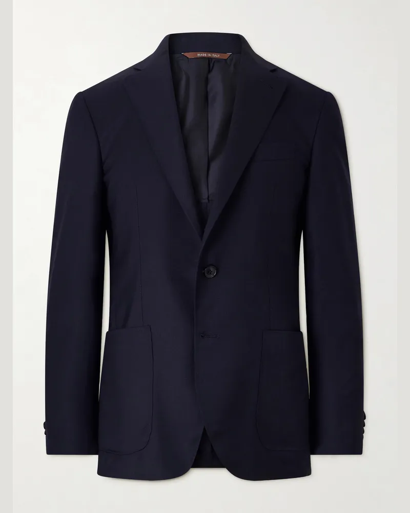 Canali Kei Cashmere-Twill Blazer Blue