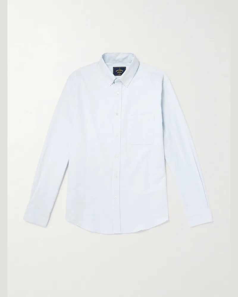 Portuguese Flannel Hemd aus gebürstetem Baumwoll-Oxford mit Button-Down-Kragen Blau