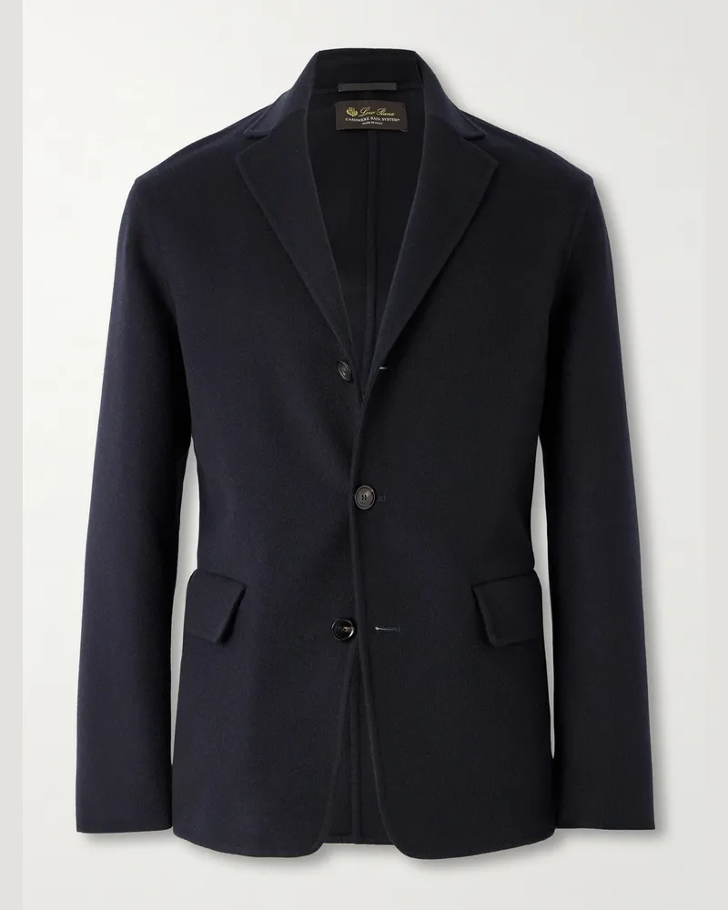 Loro Piana Umberto Unstructured Cashmere Blazer Blue