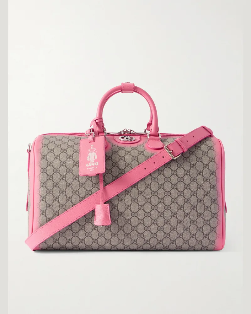 Gucci GG Icon Bowling-Tasche aus bedrucktem Leder Neutral