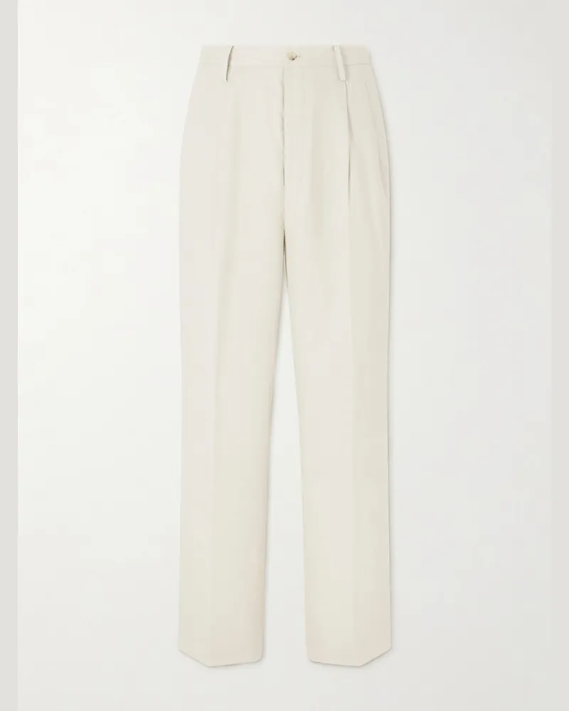 Kaptain Sunshine Straight-Leg Linen and Silk-Blend Trousers Neutrals