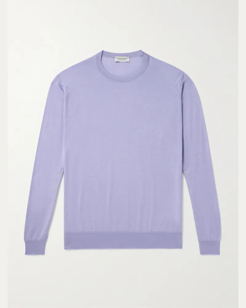 John Smedley Darley Pullover aus einer Mischung aus Merinowolle und Sea-Island-Baumwolle Lila