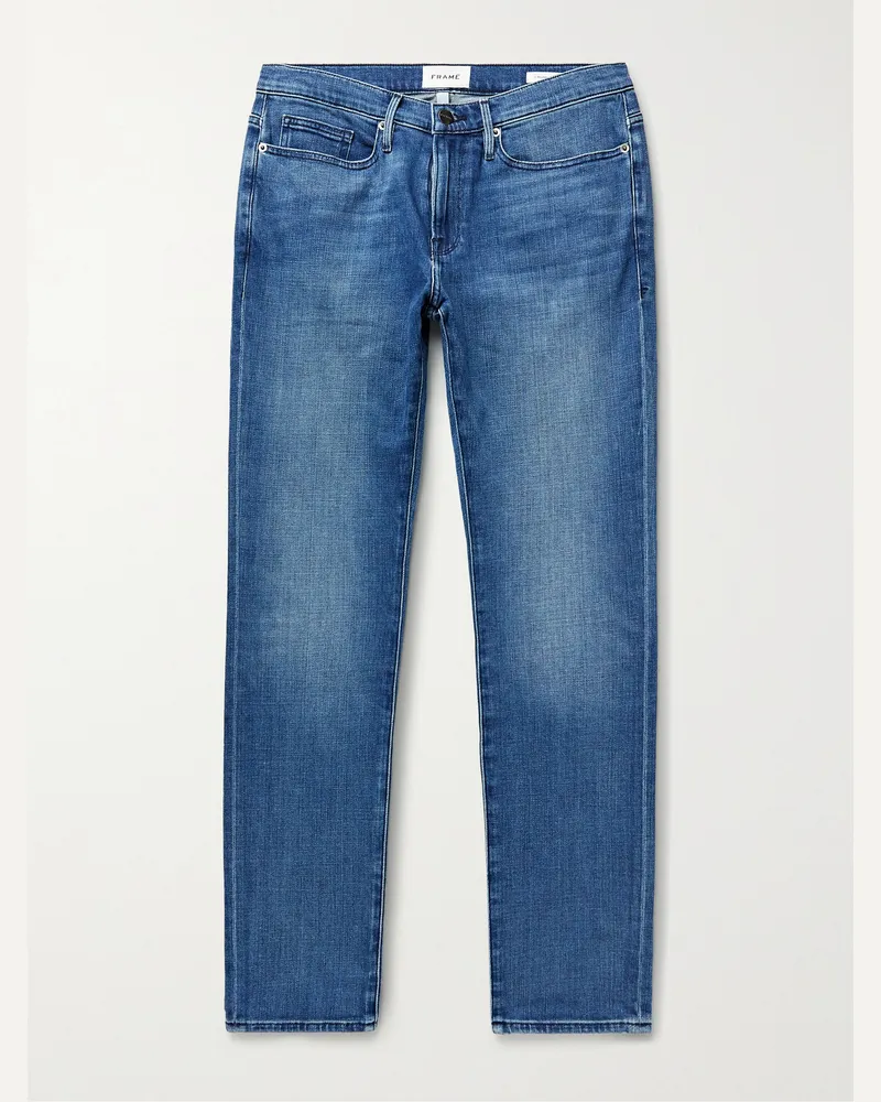 Frame Denim L'Homme Skinny Jeans aus Stretch-Denim Blau