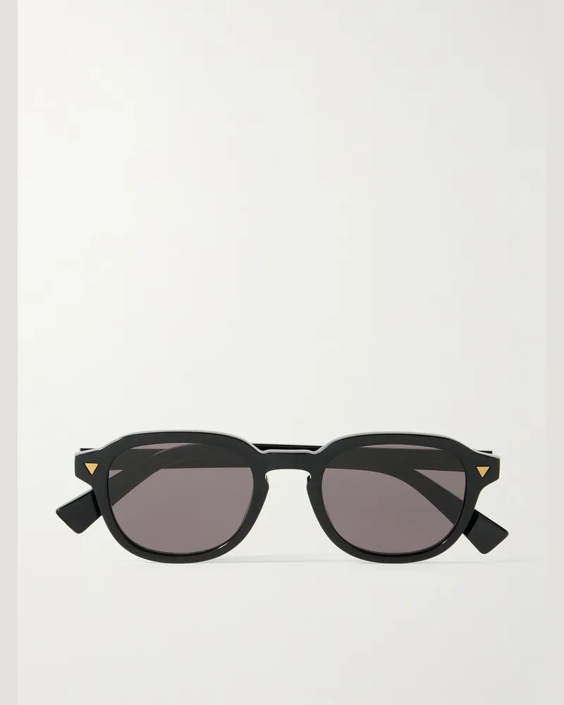 Bottega Veneta Round-Frame Recycled-Acetate Sunglasses Black