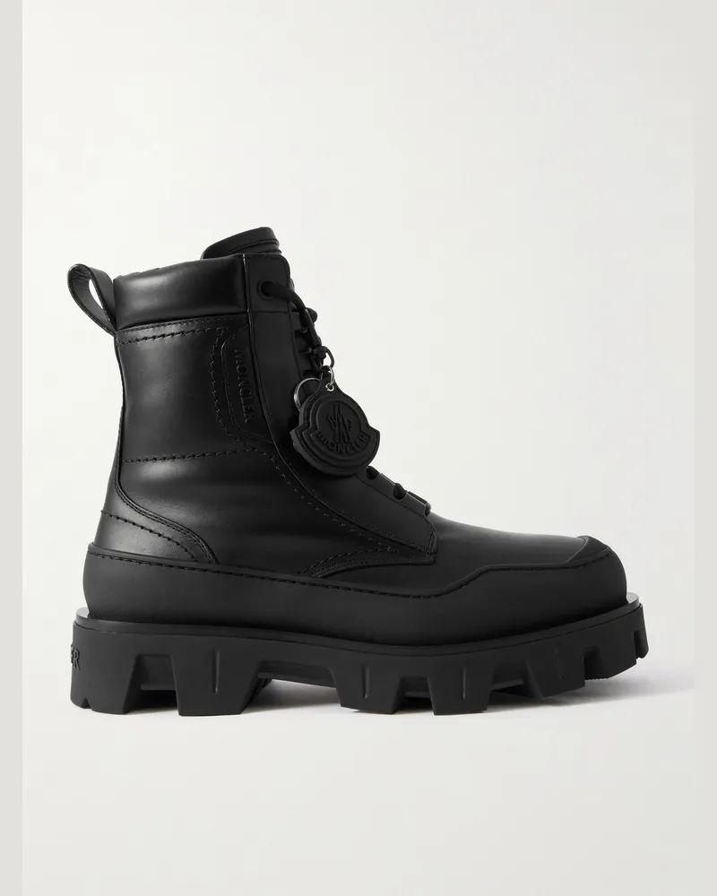 Moncler Peak Path Schnürstiefel aus Leder Schwarz