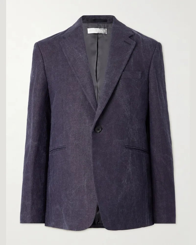 Our Legacy Shinjuku Oversized-Sakko aus strukturiertem Leinen Blau