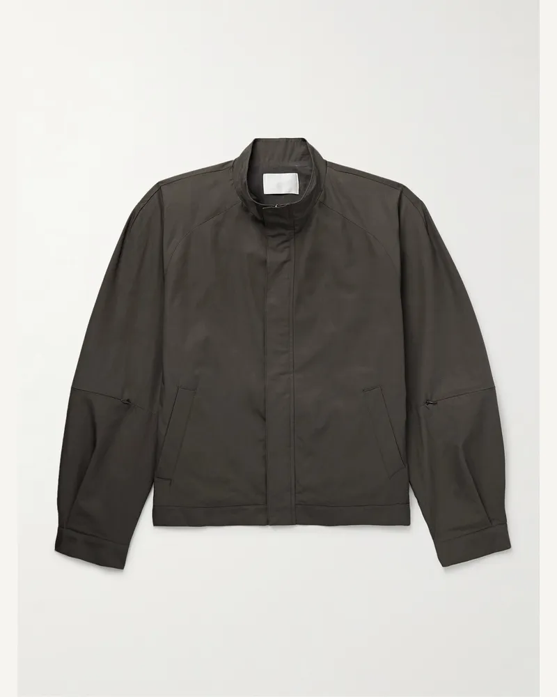 AMOMENTO Cotton-Poplin Jacket Green