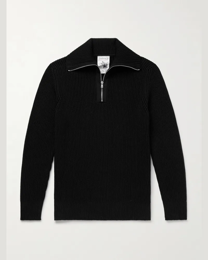 S.N.S Herning Fender Troyer aus Schurwolle in Rippstrick Schwarz