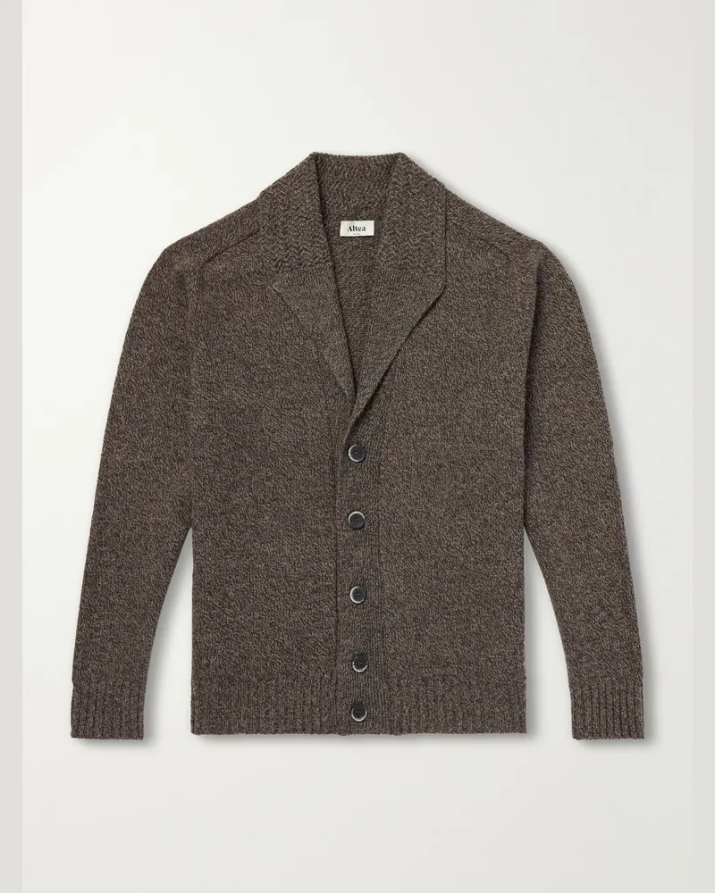 Altea Shawl-Collar Wool and Cashmere-Blend Cardigan Brown