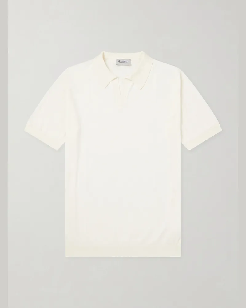 John Smedley Noah Sea Island Cotton Polo Shirt Neutrals