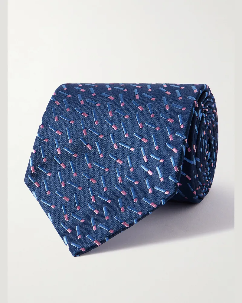 Charvet Krawatte aus Seiden-Jacquard, 8,5 cm Blau