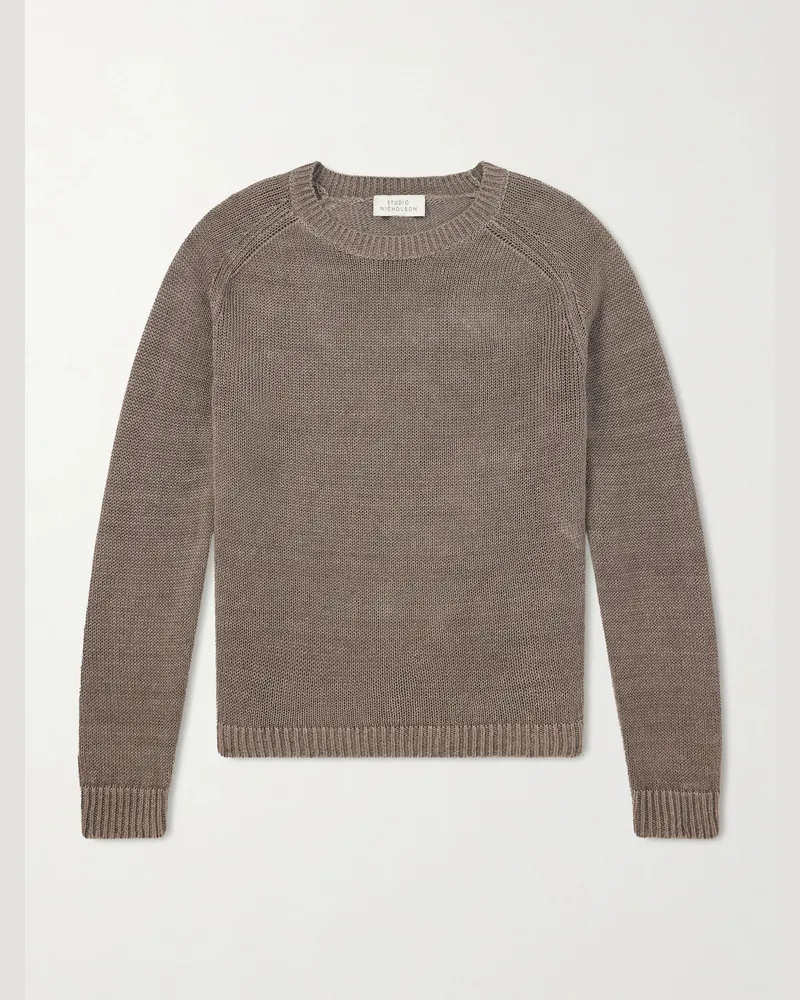 Studio Nicholson Costes Linen Sweater Brown