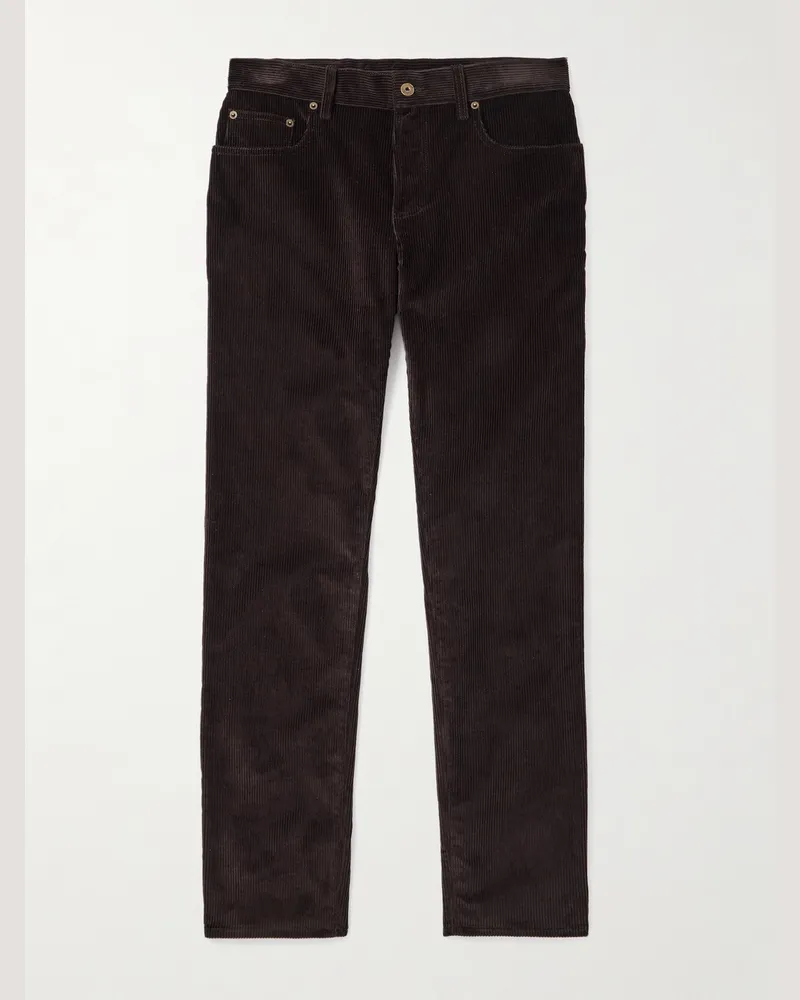 Burberry Fred gerade geschnittene Hose aus Baumwollcord Braun