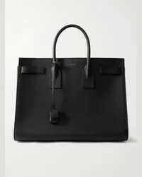 Saint Laurent Sac De Jour große Tote aus vollnarbigem Leder Schwarz