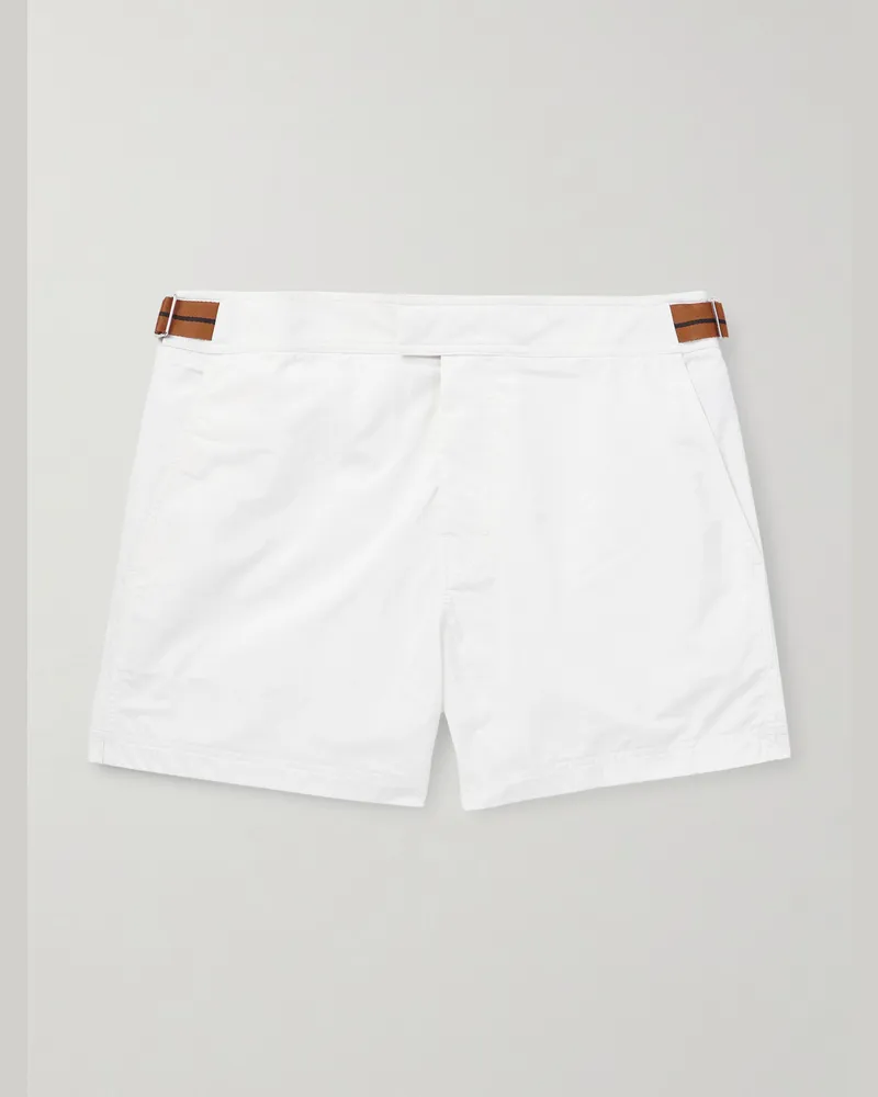 Ermenegildo Zegna Rio gerade geschnittene mittellange Badeshorts Weiß