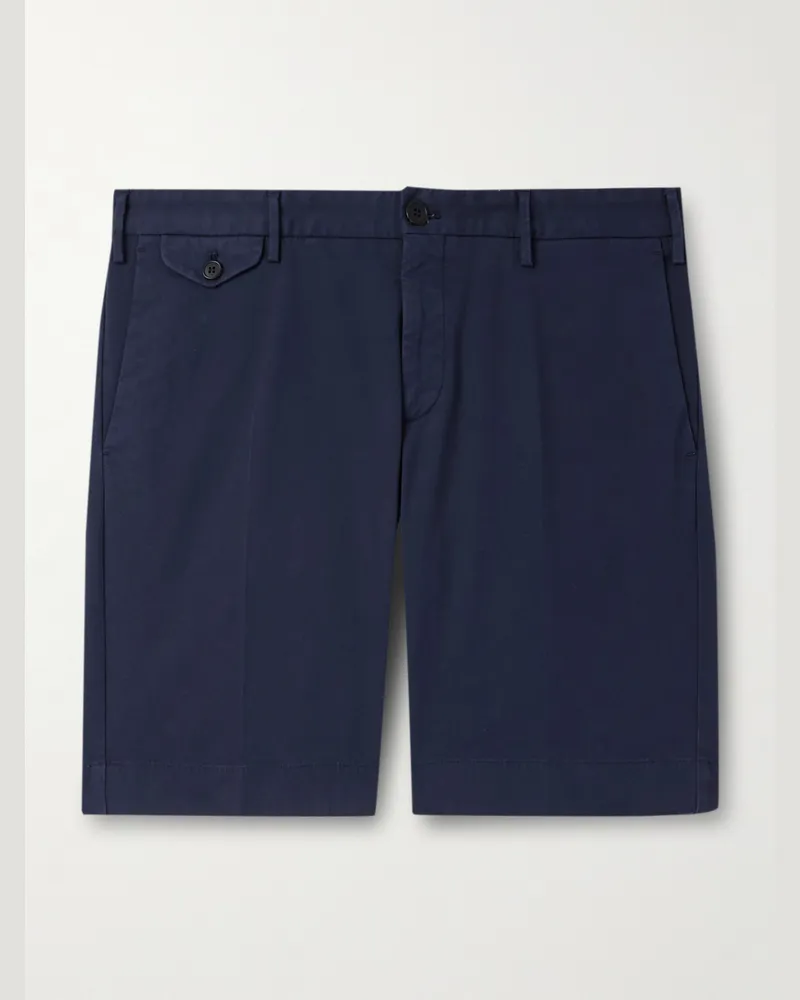 Slowear Venezia 1951 Slim-Fit Straight-Leg Cotton-Blend Bermuda Shorts Blue