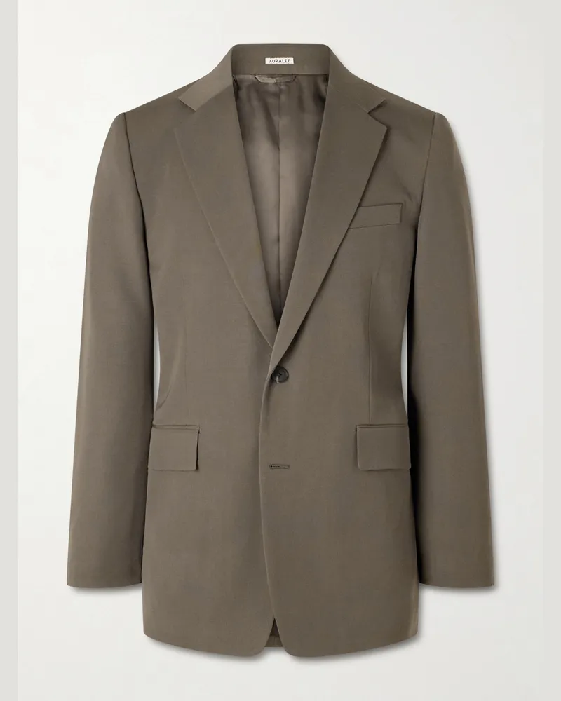 AURALEE Wool-Gabardine Blazer Brown