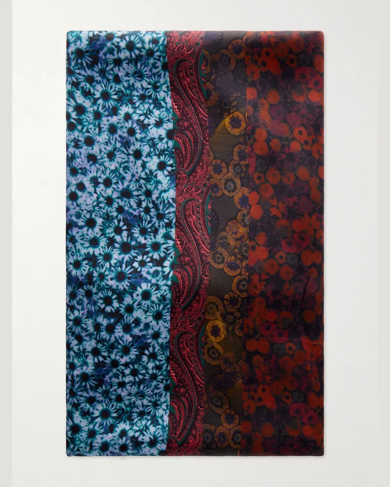 Dries van Noten Flora Satin Scarf Burgundy