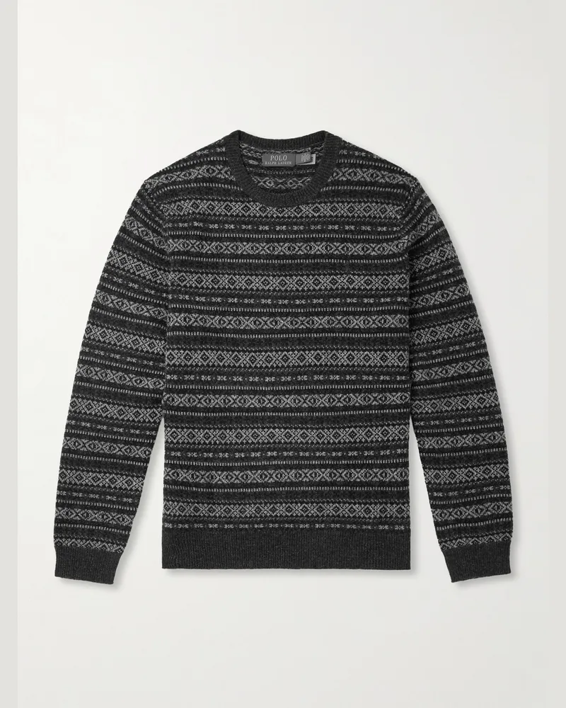 Ralph Lauren Pullover aus Wolle mit Fair-Isle-Muster Grau