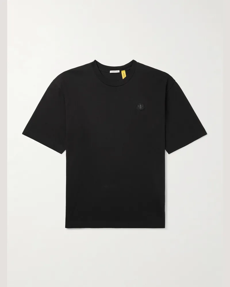 Moncler A$AP Rocky T-Shirt aus Baumwoll-Jersey mit Logoapplikation Schwarz