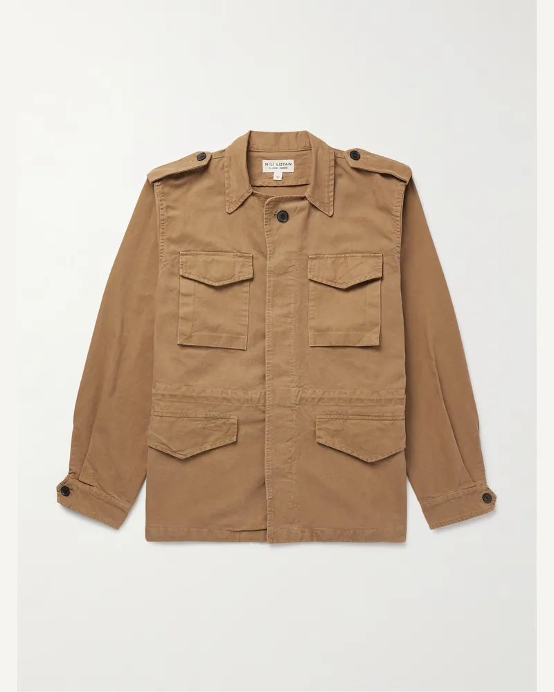 Nili Lotan Charlie Cotton-Blend Canvas Jacket Brown