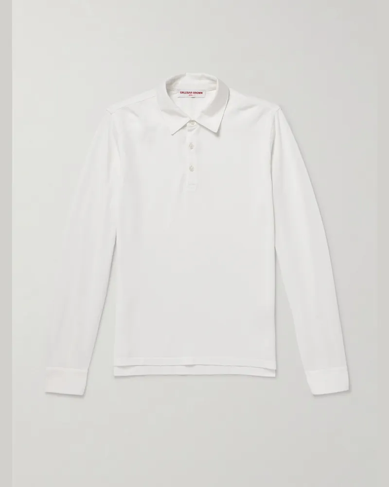 Orlebar Brown Garfield Organic Cotton-Piqué Polo Shirt Neutrals