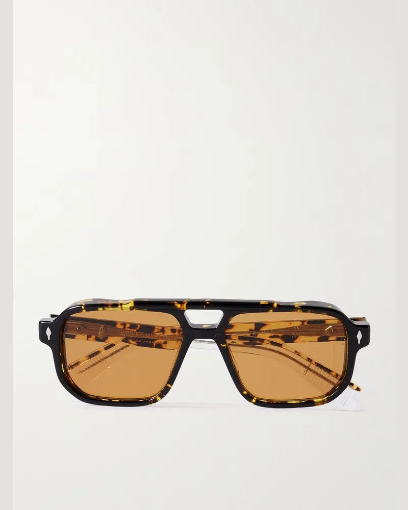 Jacques Marie Mage Evans Pilotensonnenbrille aus Azetat in Schildpattoptik Horn