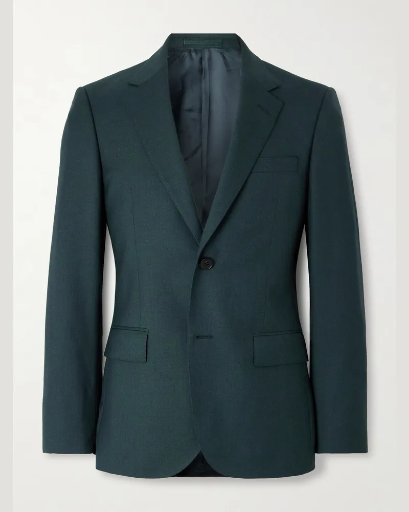 MR P. Luxe Slim-Fit Wool and Silk-Blend Suit Jacket Green