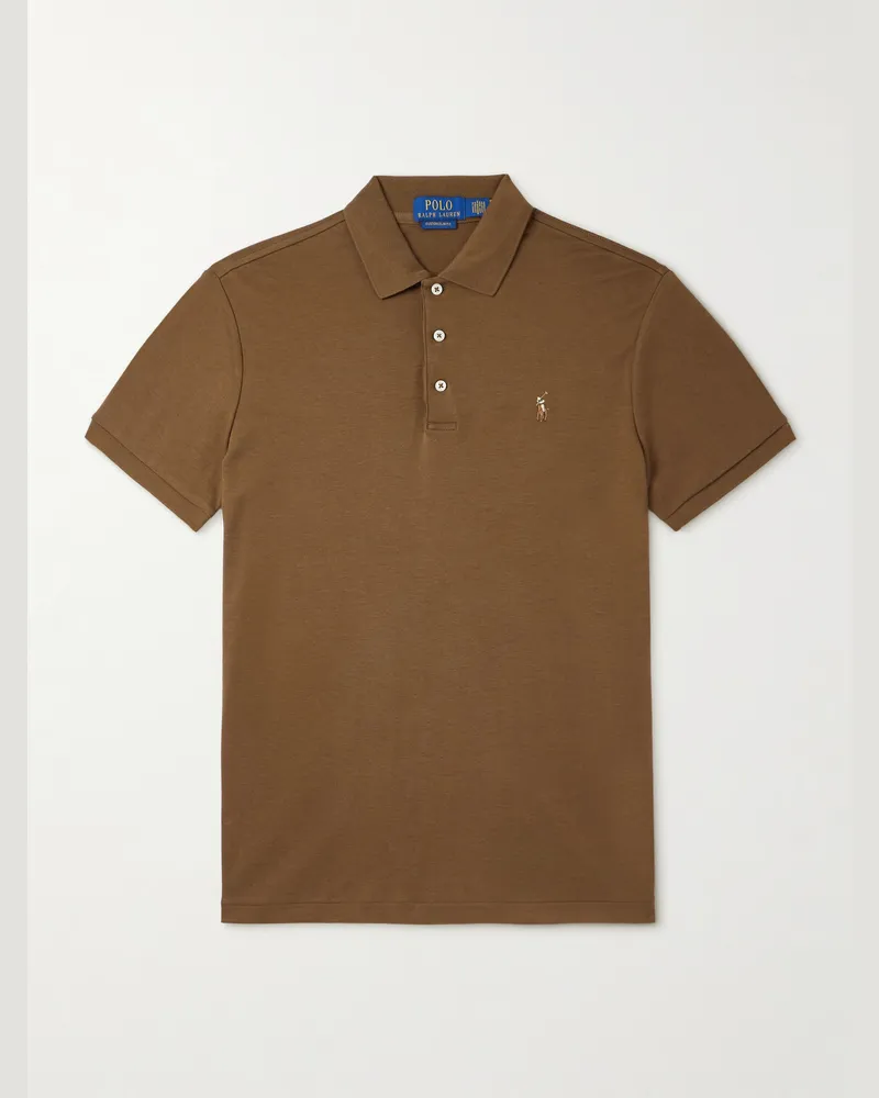 Ralph Lauren Polohemd aus Baumwoll-Jersey mit Logostickerei Braun