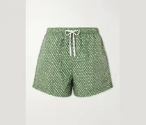 Straight-Leg Printed Cotton Swim Shorts