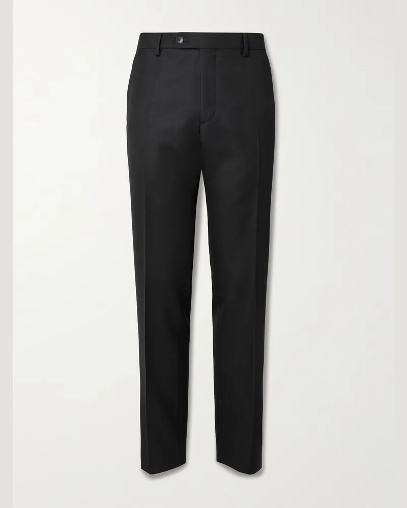 MR P. Philip schmal und gerade geschnittene Anzughose aus Woll-Twill Schwarz