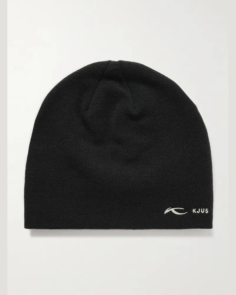 Kjus Logo-Embroidered Knitted Beanie Black
