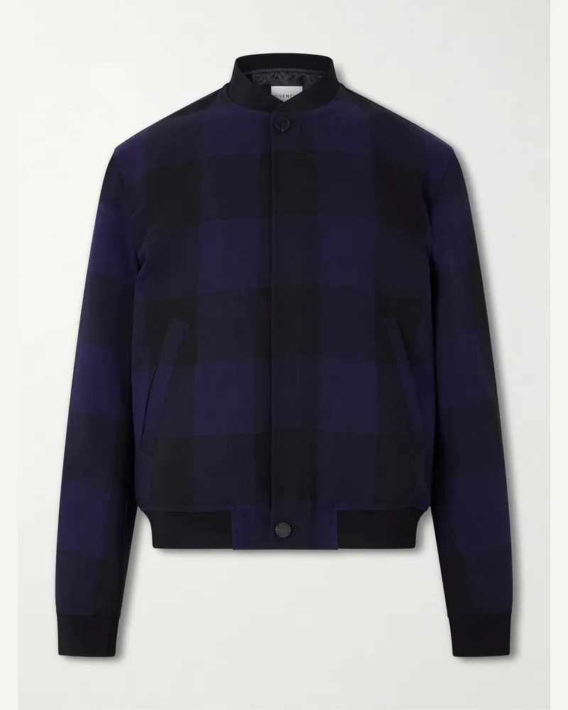 Givenchy Checked Twill Varsity Jacket Blue