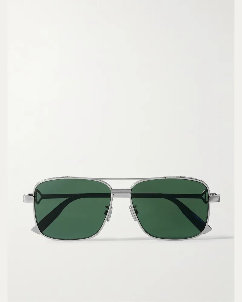 Dior CD Diamond S9U Square-Frame Silver-Tone Sunglasses Silver