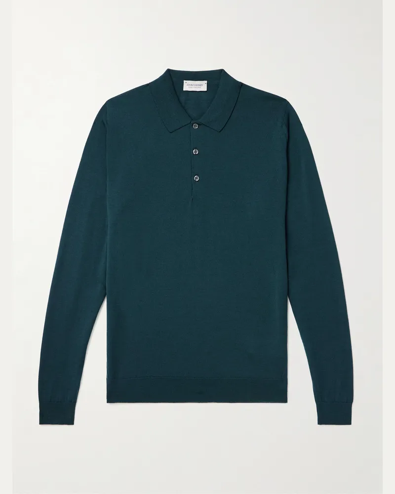 John Smedley Belper schmal geschnittener Pullover aus Merinowolle mit Polokragen Grün