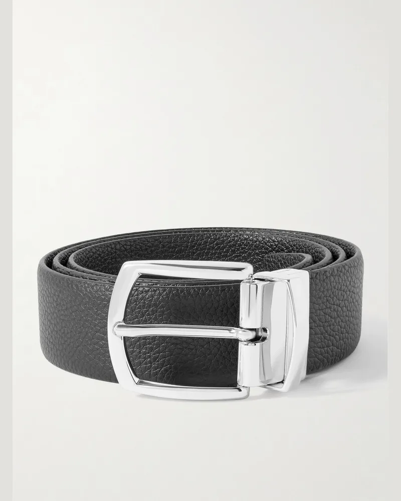 Anderson's 3.5cm Full-Grain Leather Belt Black