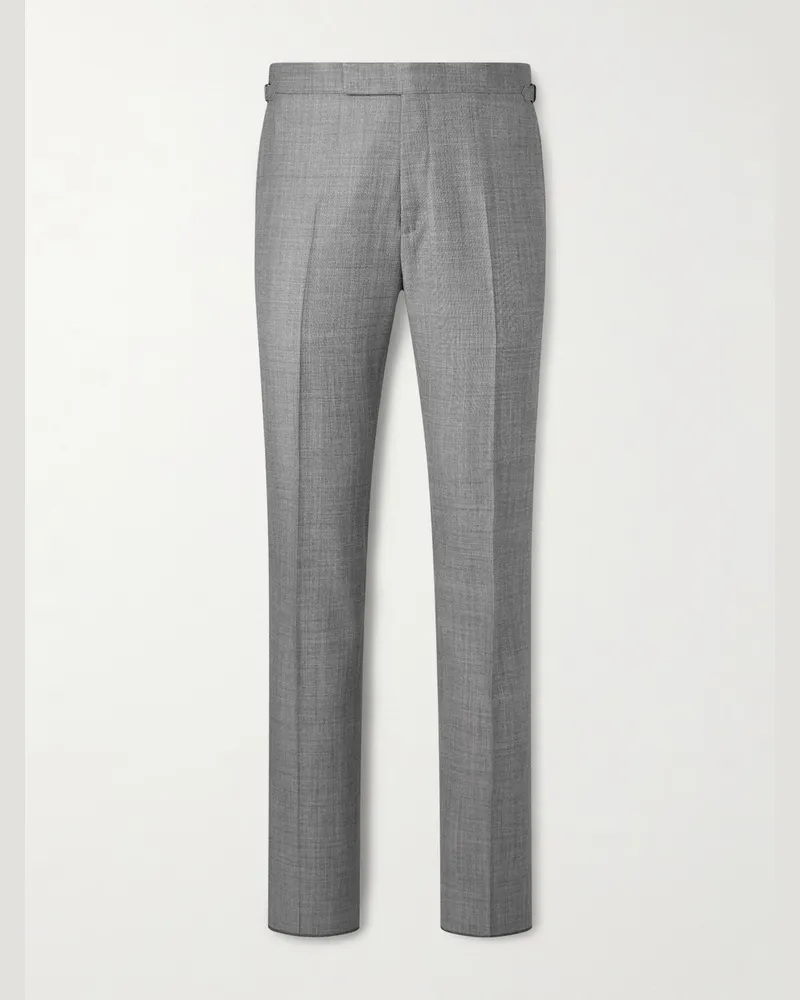 Tom Ford Slim-Fit Wool Suit Trousers Gray
