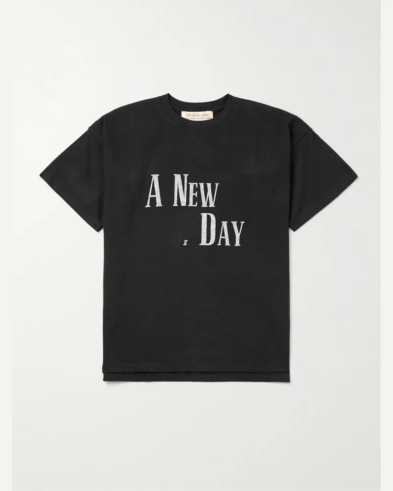 Remi Relief A New Day Logo-Print Cotton-Jersey T-Shirt Black