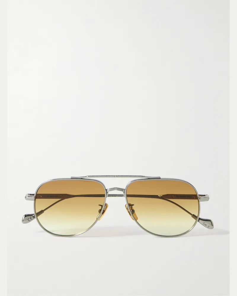 Cutler and Gross The Great Frog Bowie Pilotensonnenbrille aus Titan Silber