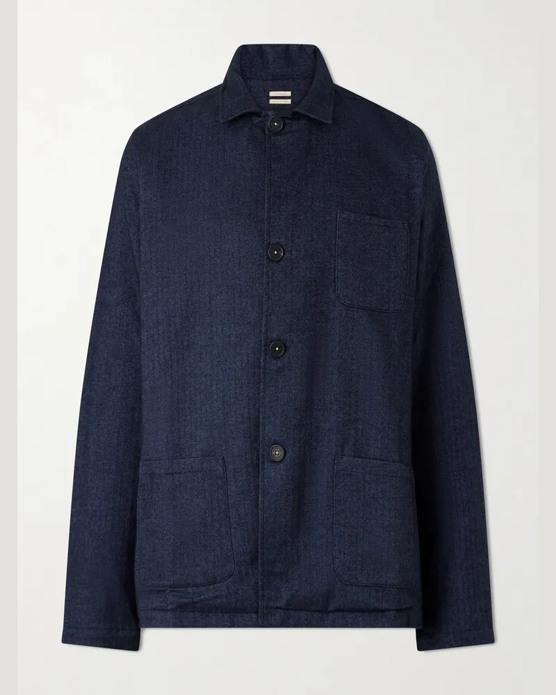 Massimo Alba Florida Cotton Suit Jacket Blue