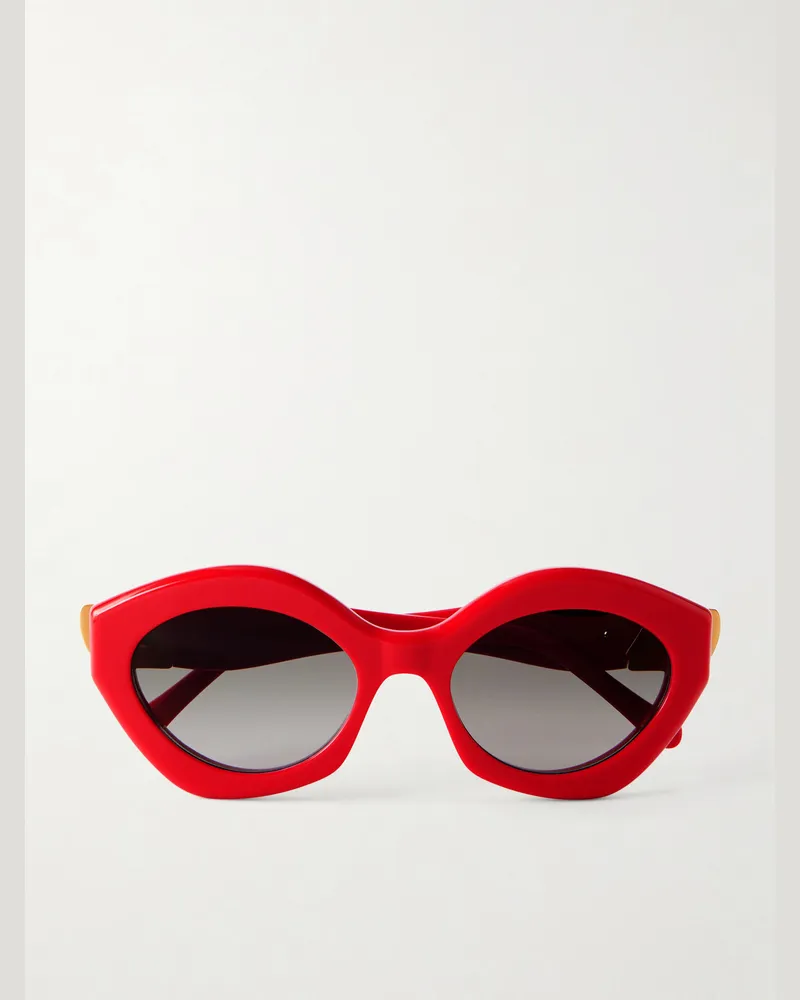 Loewe Coil Round-Frame Acetate Sunglasses Red