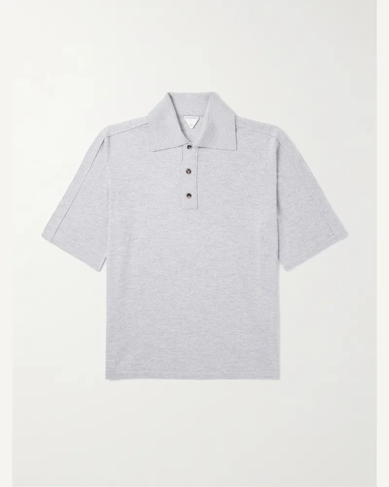 Bottega Veneta Wool Polo Shirt Gray