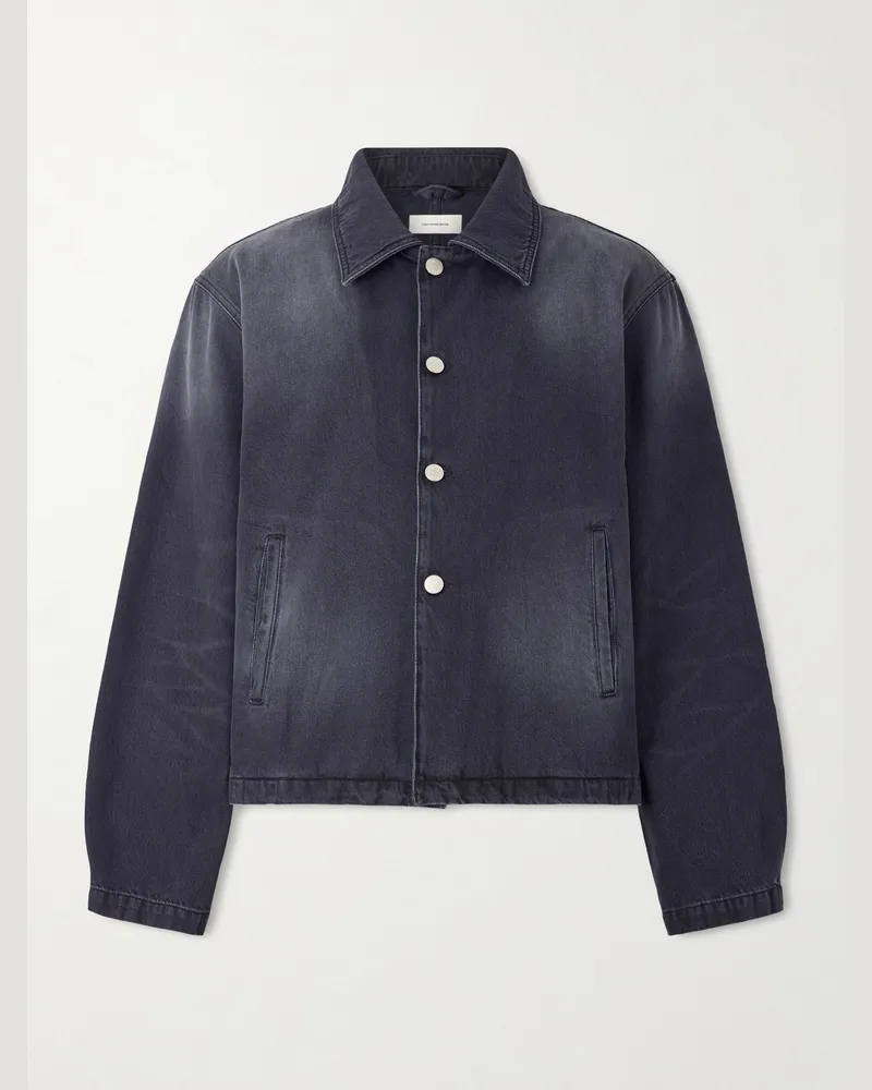 Mfpen Union verkürzte Jeansjacke aus Bio-Denim in Stückfärbung Blau