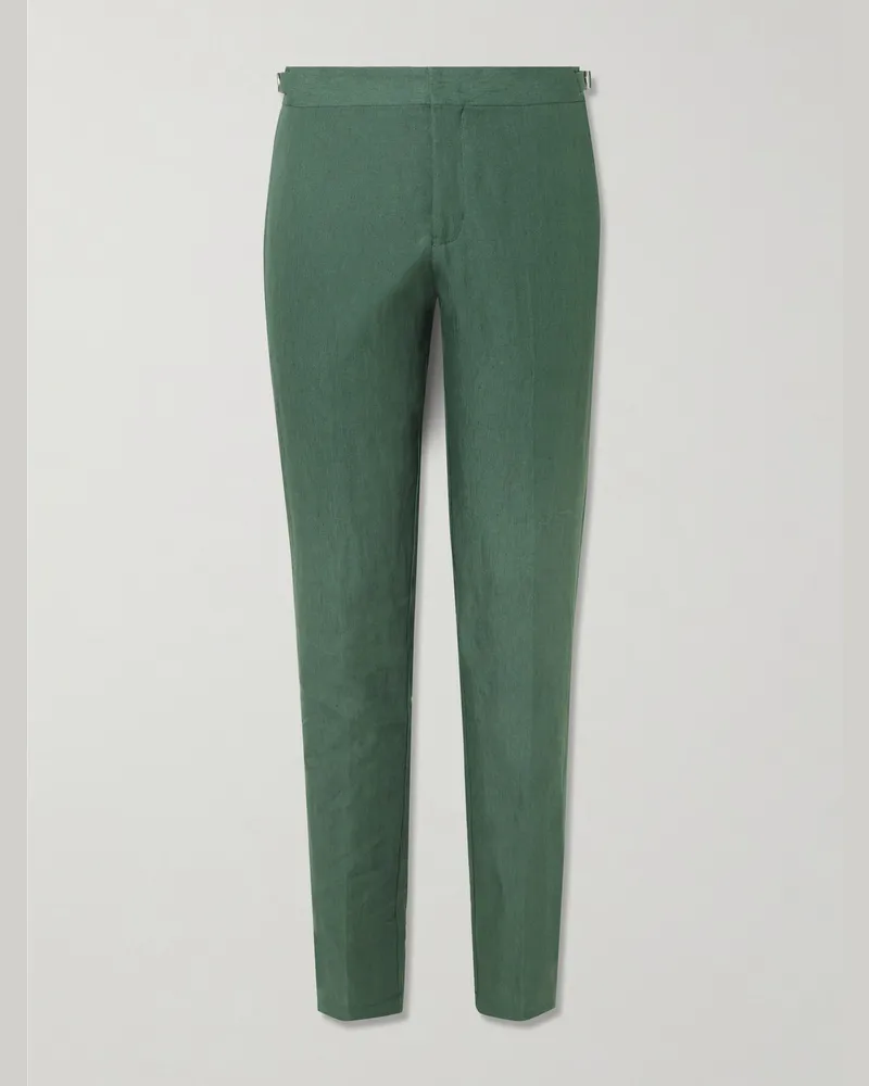 Orlebar Brown Griffon schmal zulaufende Hose aus Leinen Grün
