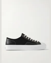 Givenchy City Sneakers aus Canvas mit Lederbesatz und Logoprägung Schwarz