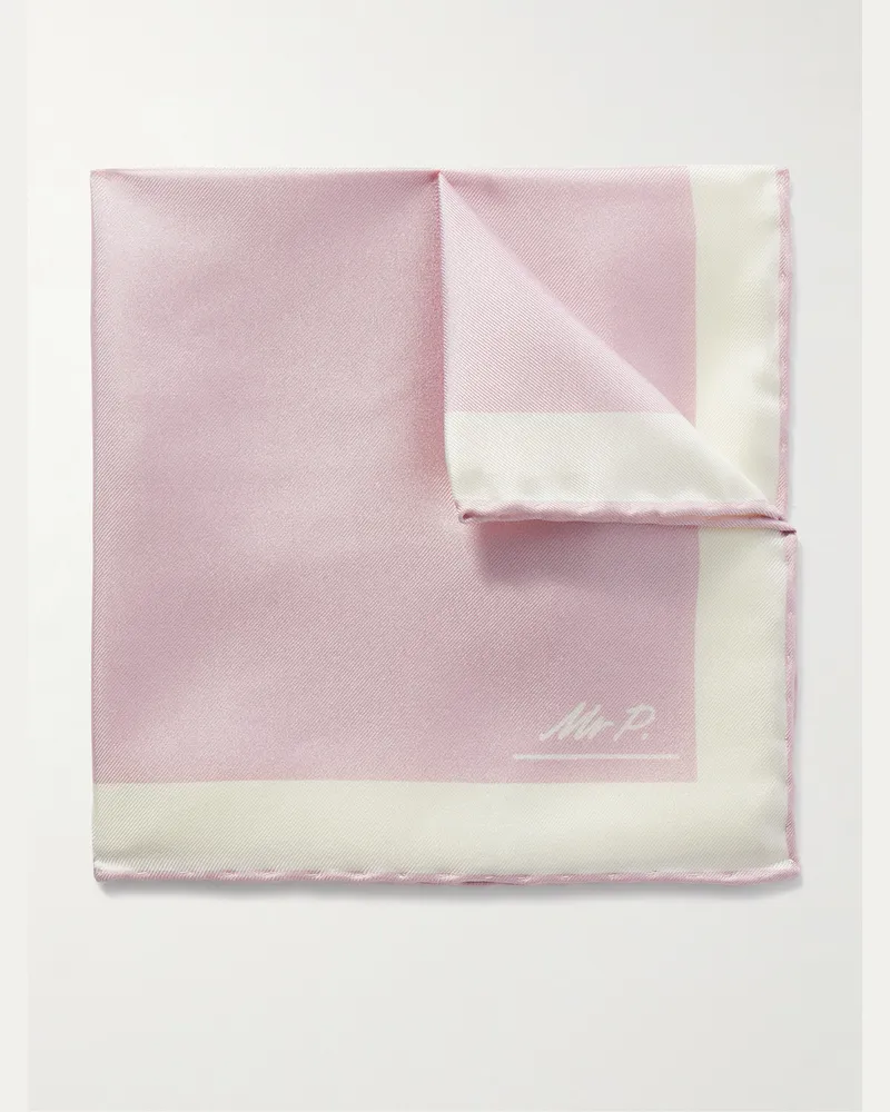 MR P. Einstecktuch aus Seiden-Twill Pink