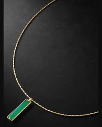 Suzanne Kalan Kette aus Gold mit Chalcedon und Diamanten Grün