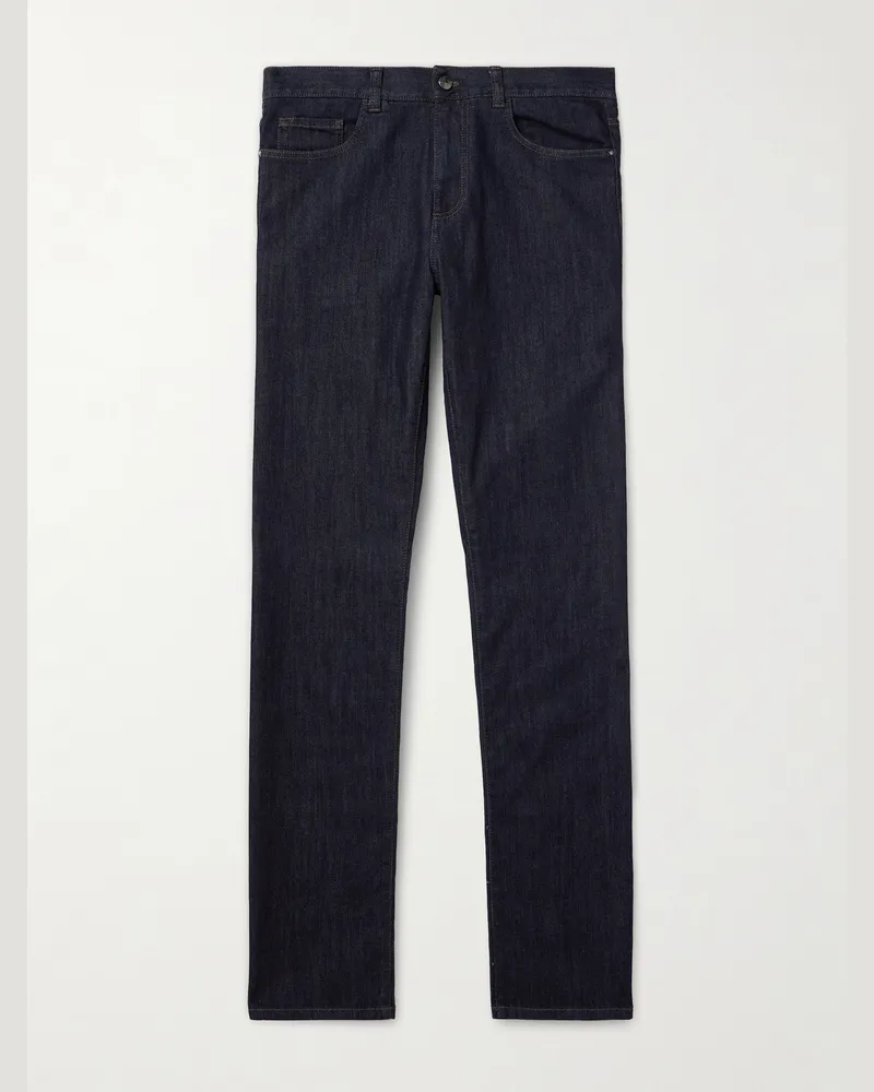 Canali Schmal geschnittene Jeans Blau