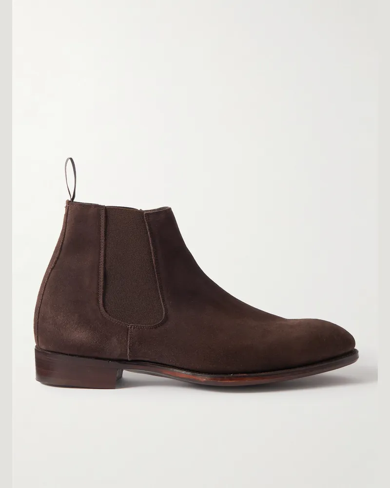 George Cleverley Jason Suede Chelsea Boots Brown